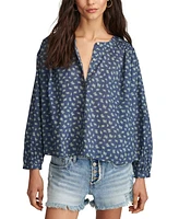 Lucky Brand Women's Floral-Print Smocked Blouse