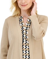 Ak Anne Klein Petite Newport Open-Front Cardigan