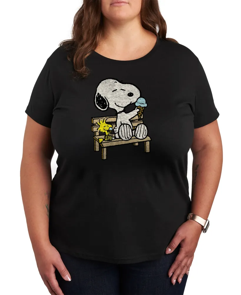 Air Waves Trendy Plus Peanuts Snoopy & Woodstock Graphic T-shirt