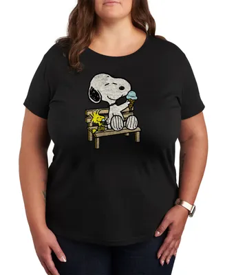 Air Waves Trendy Plus Peanuts Snoopy & Woodstock Graphic T-shirt