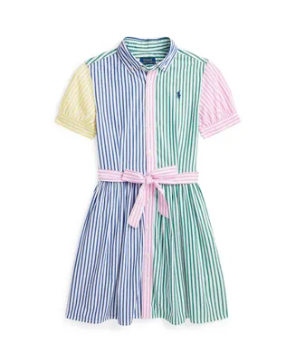 Polo Ralph Lauren Big Girls Striped Cotton Fun Shirtdress