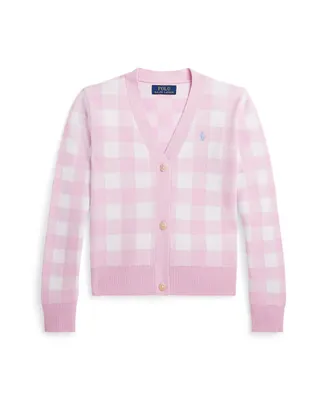 Polo Ralph Lauren Big Girls Gingham Boxy Cotton Cardigan Sweater