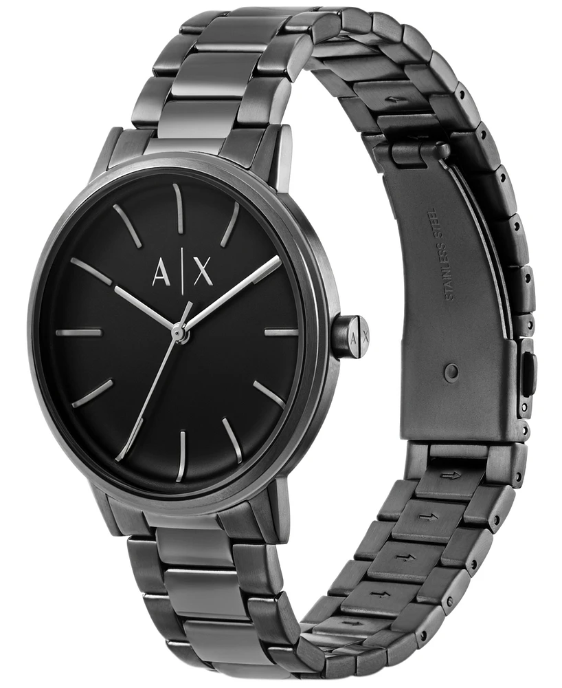 A|X Armani Exchange Men's Cayde Three Hand Gunmetal Stainless Steel Watch 42mm