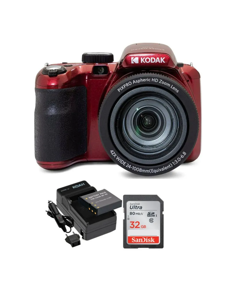  Kodak PIXPRO Friendly Zoom FZ55 (Red) with 32GB Memory Card  Bundle : Electronics