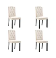 Dining Chairs pcs Cream Fabric