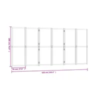 6-Panel Room Divider Cream White 165.4"x70.9"