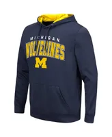 Men's Colosseum Navy Michigan Wolverines Resistance Pullover Hoodie