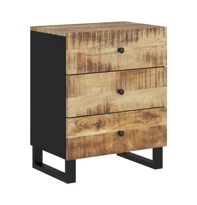 Bedside Cabinet 19.7"x13"x24.4" Solid Wood Mango Engineered Wood