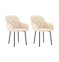 Dining Chairs 2 pcs Cream Velvet