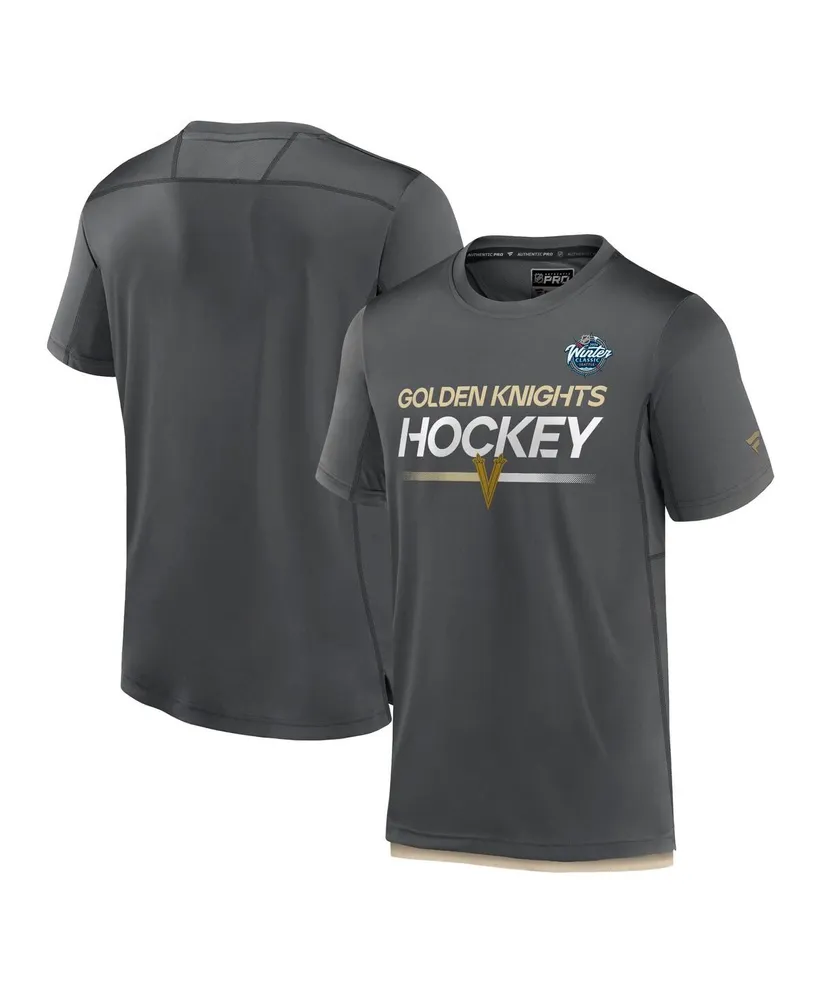 Men's Fanatics Charcoal Vegas Golden Knights 2024 Nhl Winter Classic Authentic Pro Tech T-shirt