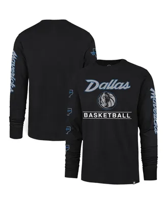 Men's '47 Brand Black Dallas Mavericks 2023/24 City Edition Triplet Franklin Long Sleeve T-shirt
