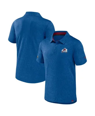 Men's Fanatics Blue Colorado Avalanche Authentic Pro Jacquard Polo Shirt