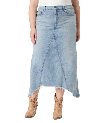 Jessica Simpson Trendy Plus Size Della Maxi Denim Skirt