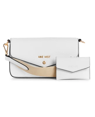 Nine West Peaches Small Crossbody Flap Bag and Card Case