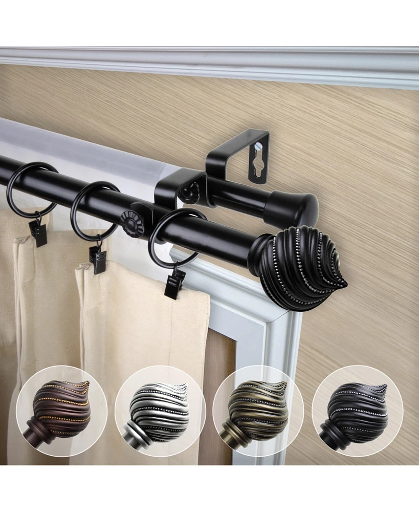 Bisque 13/16" Double Curtain Rod 66-120"