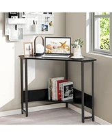 Triangle Computer Desk Corner Home Office w/Power Outlets Usb Ports