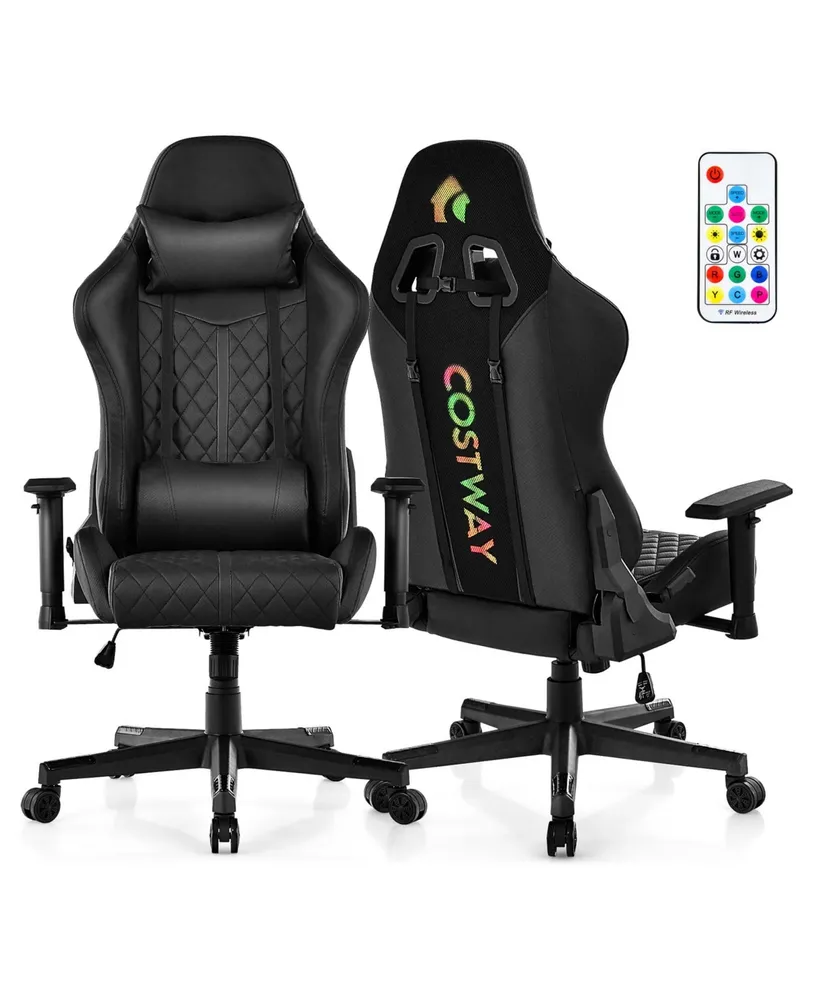 Gaming Chair with Rgb Led Lights Racing Game Chair with Meta Base & Class-4 Gas Lift