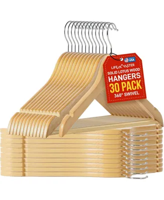 Bakken Swiss Lifemaster Tough Long Lasting Solid Maple Wooden Clothes Hangers