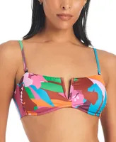Sanctuary Women's Tropic Mood Printed V-Wire Bandeau Bikini Top