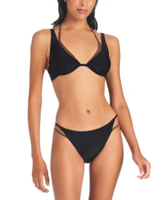 Sanctuary Womens Twice As Nice Layered Bikini Top Bottom