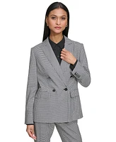 Karl Lagerfeld Women's Gingham Double-Breasted Blazer