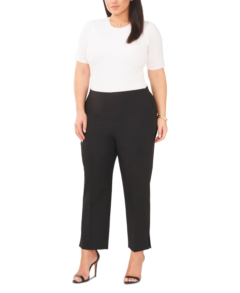 Vince Camuto Plus Solid Flare-Leg Cropped Pants
