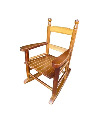 Simplie Fun Children's Rocking Oak Chair- Indoor Or Outdoor - Suitable For Kids-Durable