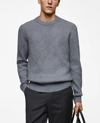 Mango Men's Knitted Braided Sweater