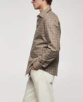 Mango Men's Check Flannel Cotton Shirt