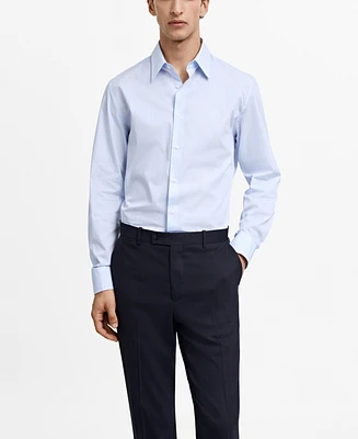 Mango Men's Regular-Fit Cotton Striped Suit Shirt