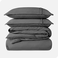 Bare Home Organic Cotton Percale Duvet Cover Set Full/Queen