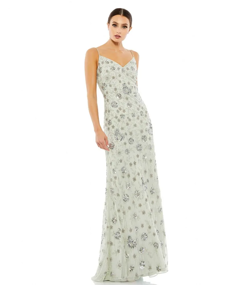 Sleeveless Beaded Gown