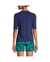 Lands' End Petite Elbow Sleeve Relaxed Upf 50 Rash Guard
