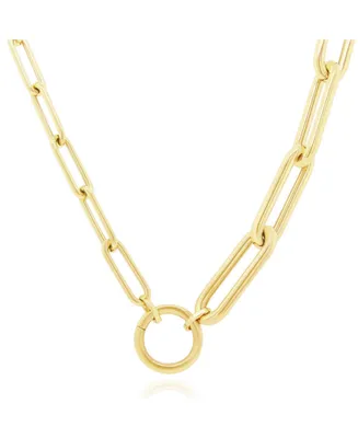The Lovery Half & Half Paperclip Charm Holder Chain Necklace