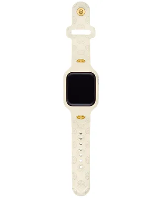 Tory Burch The T Monogram White Silicone Strap For Apple Watch 41mm
