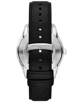 Emporio Armani Men's Automatic Black Leather Strap Watch 41mm