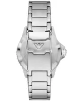 Emporio Armani Men's Gmt Dual Time Stainless Steel Bracelet Watch 42mm