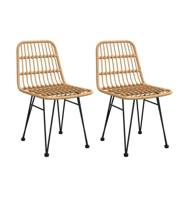 Patio Chairs 2 pcs 18.9"x24.4"x33.1" Pe Rattan