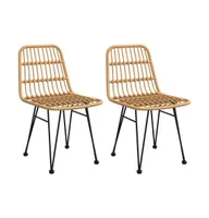 Patio Chairs 2 pcs 18.9"x24.4"x33.1" Pe Rattan