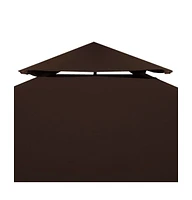 vidaXL 2-Tier Gazebo Top Cover 9.1 oz/yd² 9.8'x9.8' Brown