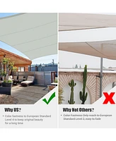 16x16 Ft 97% Uv Block Square Sun Shade Sail Top Canopy Outdoor Patio Yard 2 Pack