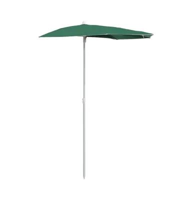 Garden Half Parasol with Pole 70.9"x35.4" Green