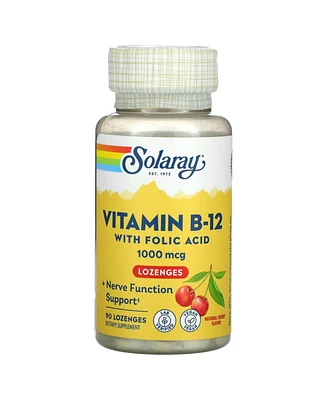 Solaray Vitamin B-12 with Folic Acid Lozenges Natural Cherry 1 000 mg - 90 Lozenges