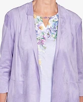 Alfred Dunner Petite Isn't It Romantic Suede Flutter Sleeve Jacket