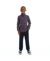 Toddler/Child Boys Navy Check Two-Faced Button-down Shirt