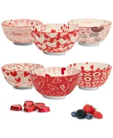 Certified International Valentine's Day Bowls, Set of 6