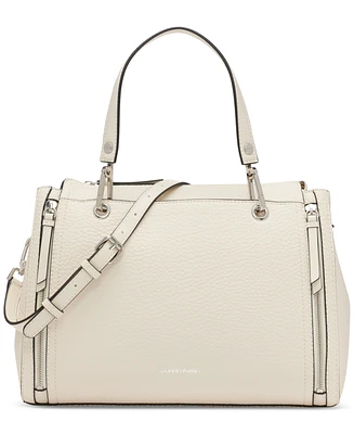 Calvin Klein Garnet Triple Compartment Top Zipper Satchel