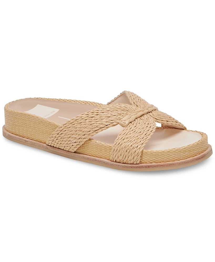 Dolce Vita Women's Selda Raffia Slide Footbed Sandals