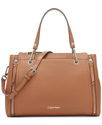 Calvin Klein Garnet Triple Compartment Top Zipper Satchel