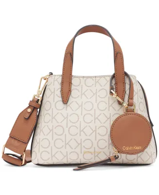 Calvin Klein Millie Signature Triple Compartment Crossbody with Zippered Coin Pouch